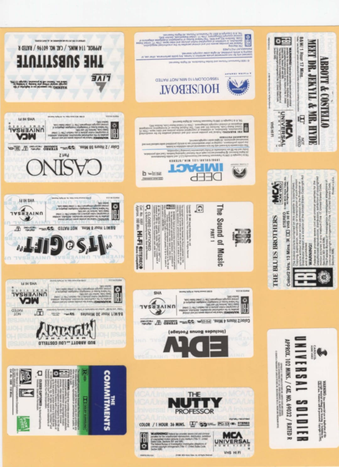 Vhs Numbers 64 VHS Label Scans From 20-40 Year Old VHS Tapes - DIY Cassettes - 80s ...