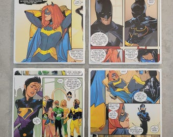 COASTERS - BAT MAN Coaster Set! Repurposed D C Vampires Comic Book, Comic Book Vampires,  Upcycled Comics