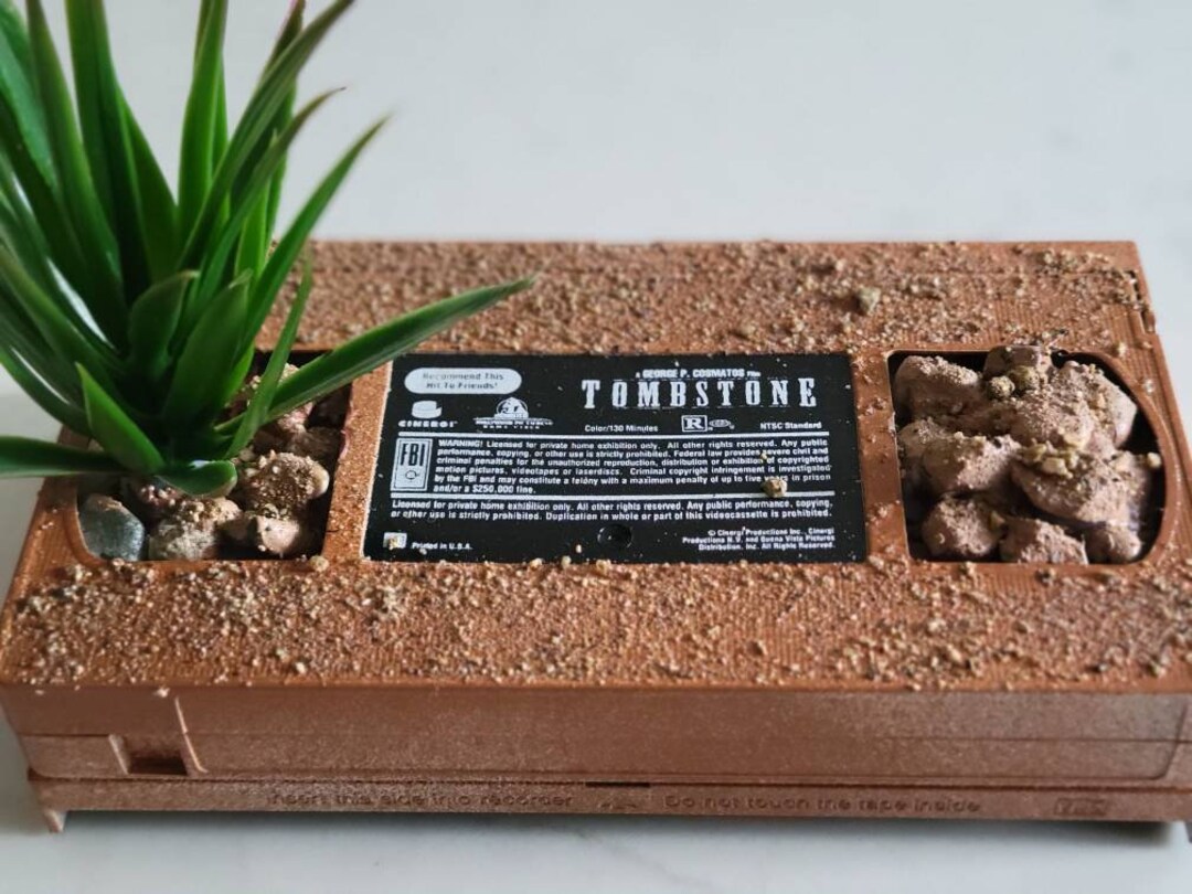 VHS Planter With Fake Plants/realrocks Fun Theater Decor 80's/90's VHS