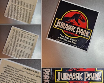 COASTERS - JURASSIC Park Coaster Set - Halloween  Decorations- Repurposed Book Pages! Michael Crichton Book Coasters! Horror Decorations