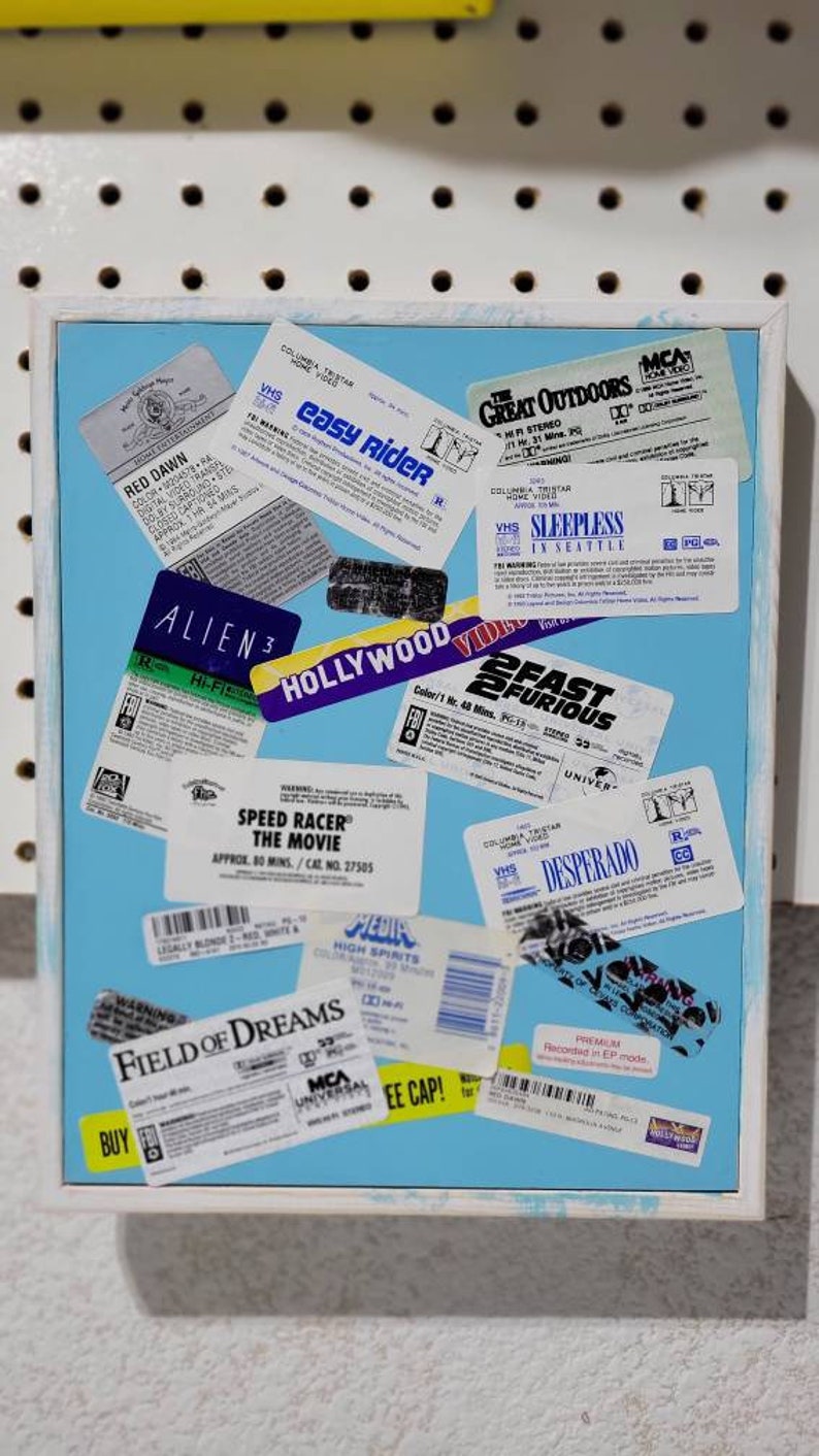 VHS Sticker Wall Art Original VHS Labels 80's/90's Etsy