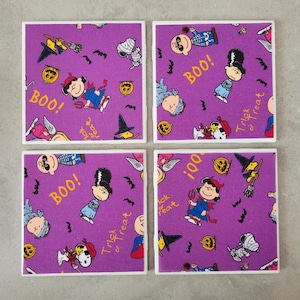 COASTERS - Peanuts Halloween - Halloween Decor - Ceramic Tiles Covered in Resin!