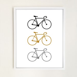 Stampa bicicletta Bicicletta Arte Bici Stampa parete in bianco e nero Decoro parete stampabile Arte Midcentury Moderno Nursery Decor Baby Girl Baby Boy