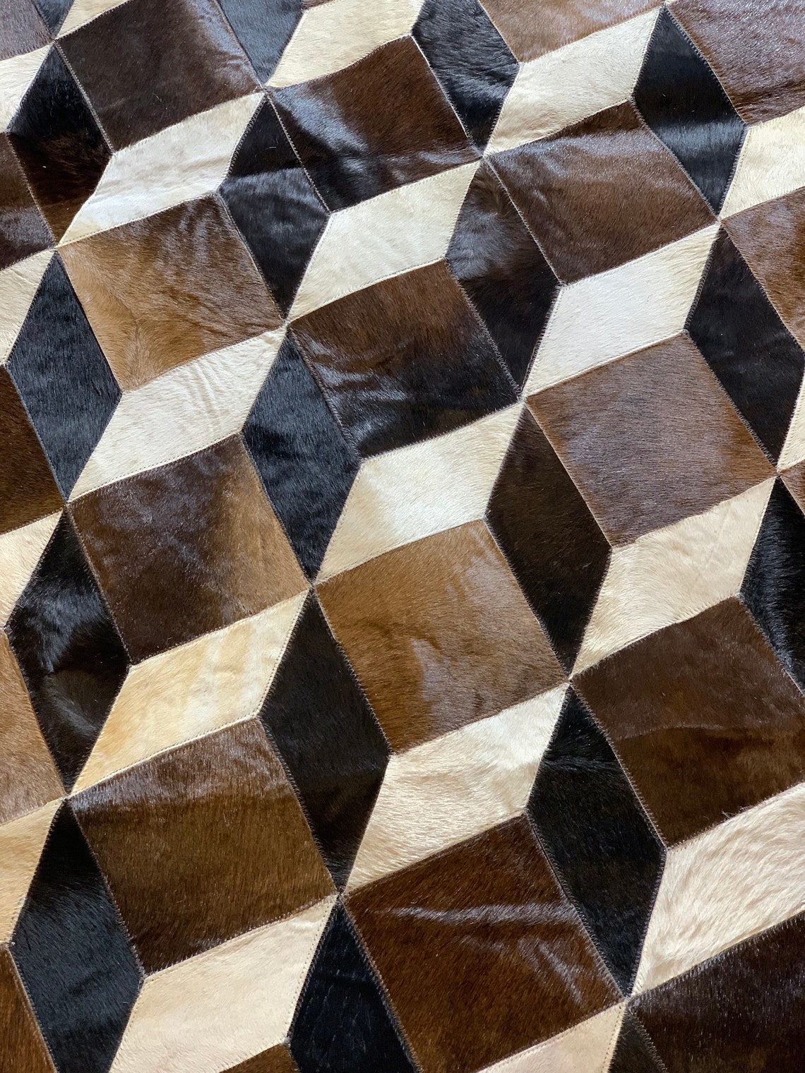 Handmade Leather Rugs, Custom Leather Rug, Home Decor Rugs, Hair on ...