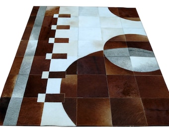 Custom Leather Rug, Home Decor Rugs, Floor Patchwork Rugs, Handmade Floor Rugs, Floor Leather Rugs, Classy Leather Rug, Hair On Cowhide Rugs