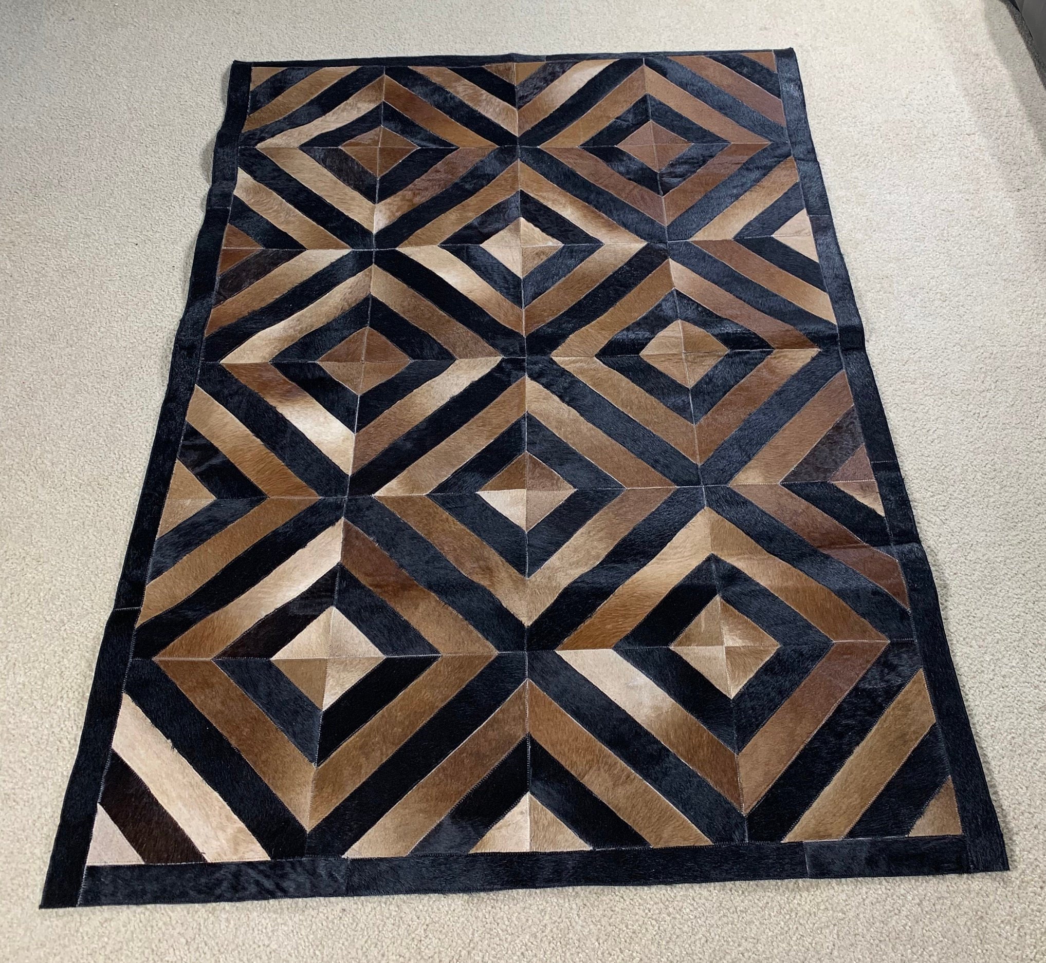 Home Patchwork Rugs, Handmade Leather Rugs, Custom Leather Rugs, Floor