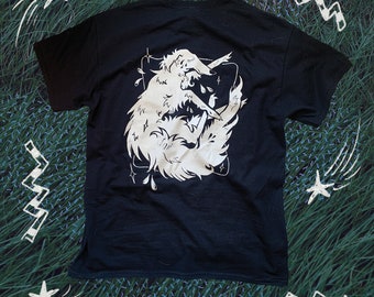 screen printed borzoi unisex black t-shirt