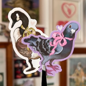 autocollant oiseau coquette | autocollant pigeon | Sticker bernache du canada