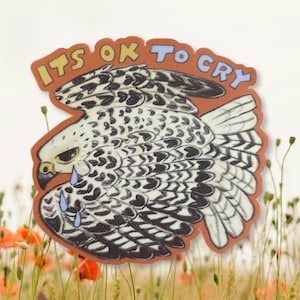 Está bien llorar pegatina de halcón gerifalte / arte de pájaro