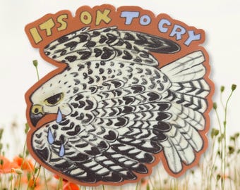 its ok to cry gyrfalcon sticker | bird art