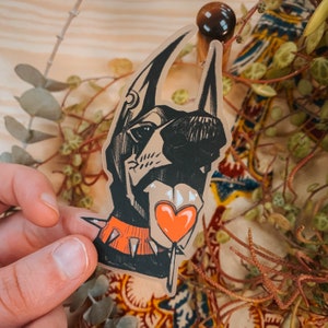 dobie kiss clear doberman sticker