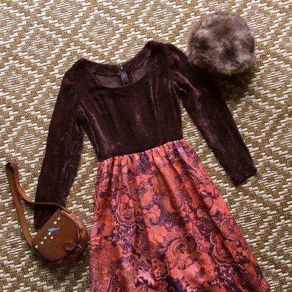 Psychedelic 70’s Velvet Maxi Dress