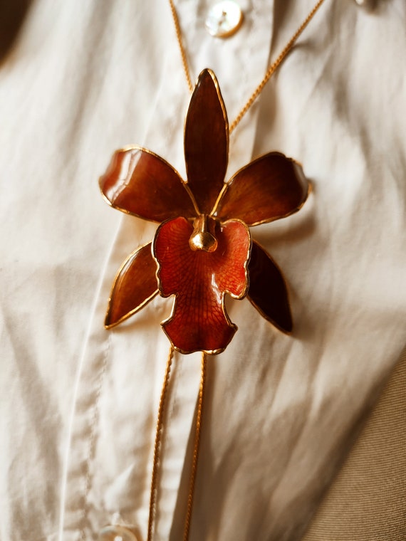Collier coulissant avec véritable orchidée cattle… - image 5