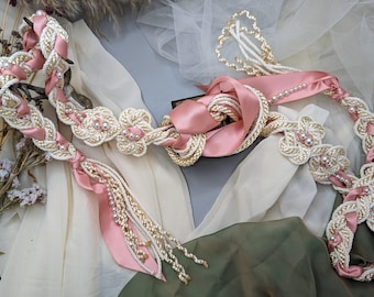 Handfasting Cord - Infinity Tie Magdalene Love Knot, customisable wedding cord Ivory, Champagne, Blush