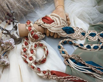 Cordón celta para la ceremonia de unión de manos: Nudo de amor artesanal escocés con detalles personalizados.