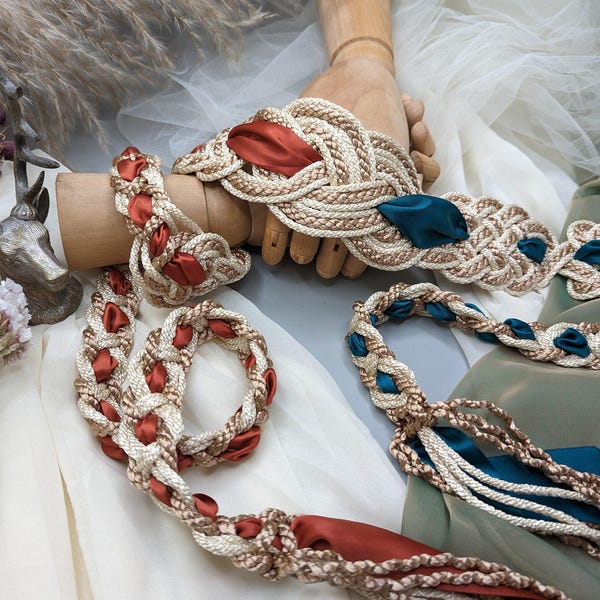 Celtic Handfasting Cord: Scottish Artisan Love Knot with Custom Accents