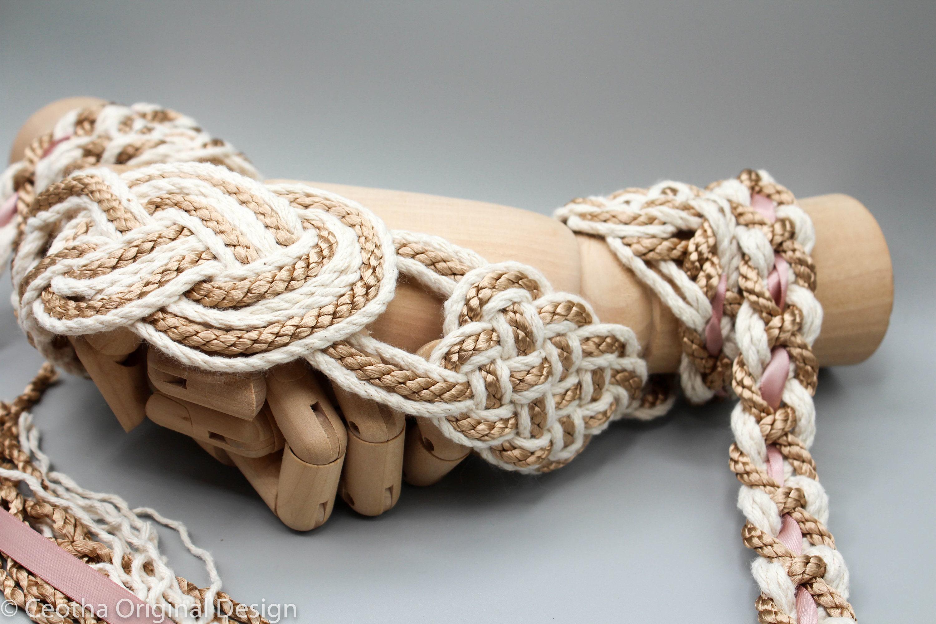 Handfasting Cord - Celtic 'nine Knots' Design - Ivory + Taupe / Bronze ...