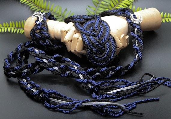 Handfasting Cord - Celtic 'Nine Knots' Design - Black + Gold with Extra Wide Ribbon Burgundy Choose Your Own Colours Custom Love Knot