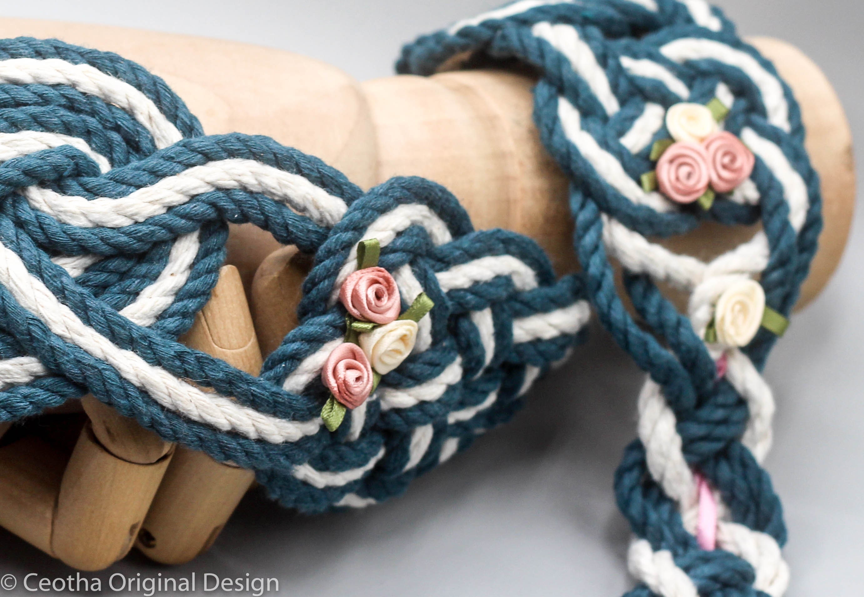 Handfasting Cord Celtic 'nine Knots' Design Taupe Ivory Light Blue Choose  Your Own Colours Custom Love Knot 