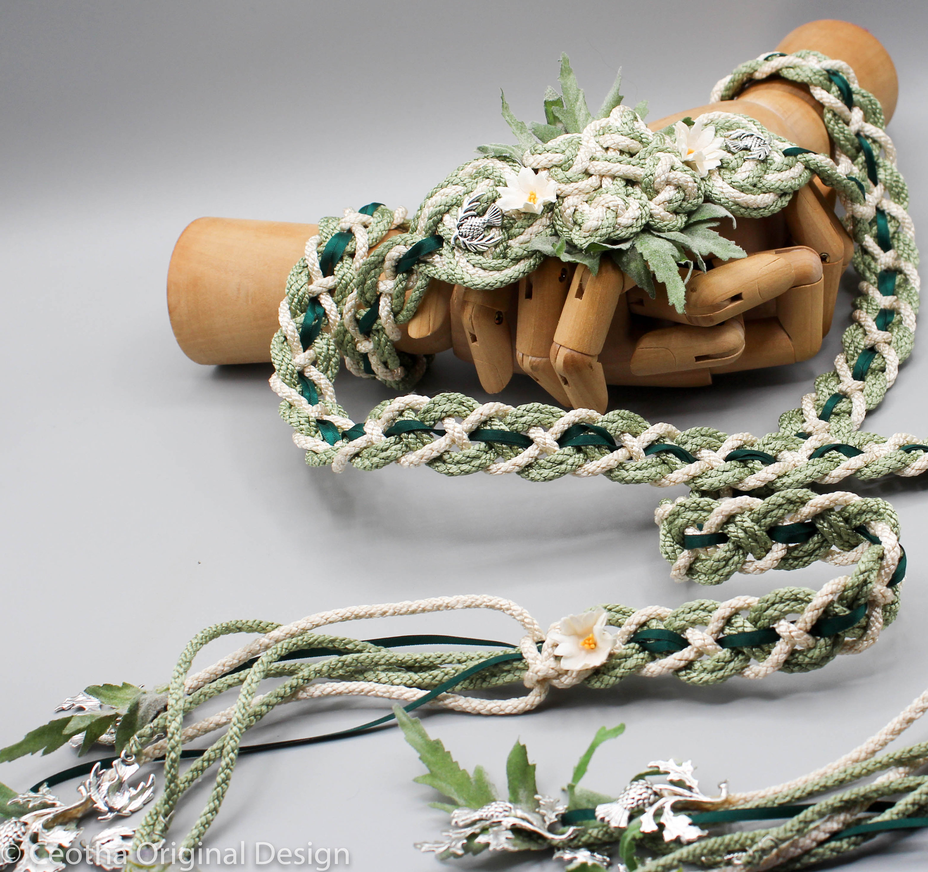 White, Sage and Lavender Handfasting Cord