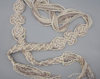 Handfasting Cord - Infinity Treasure Knot with Cotton and Lace