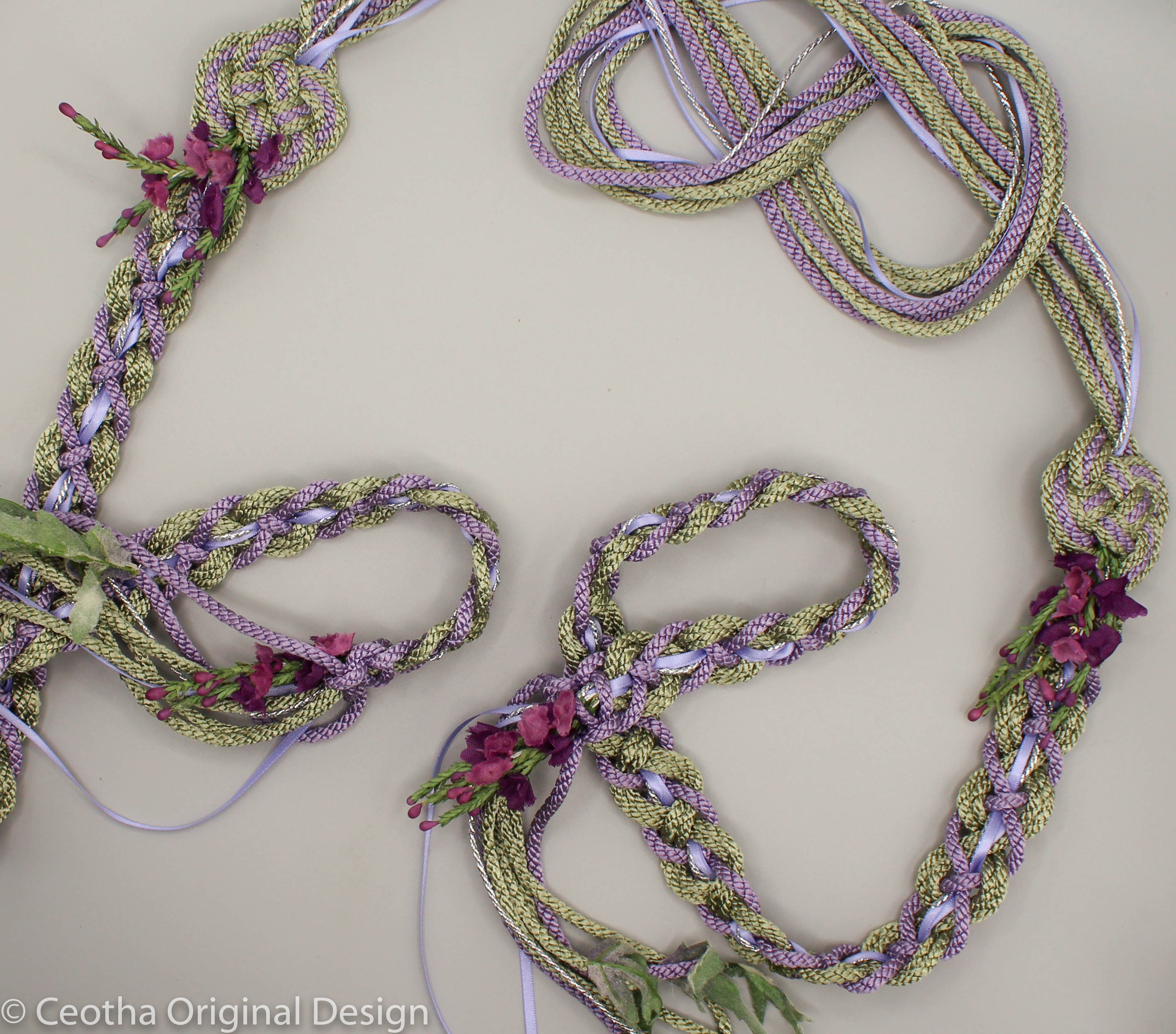 Handfasting Cord Tie Your Own Infinity Knot Bloom Heather Lavender Sage  Purple Customisable Handfast Wedding Cord 