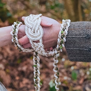 Handfasting Cord - Celtic &#39;Nine Knots&#39; Deluxe+ Design - Metallic Gold - Custom Infinity Love Knot wedding handtying cord/ribbon/rope/sash