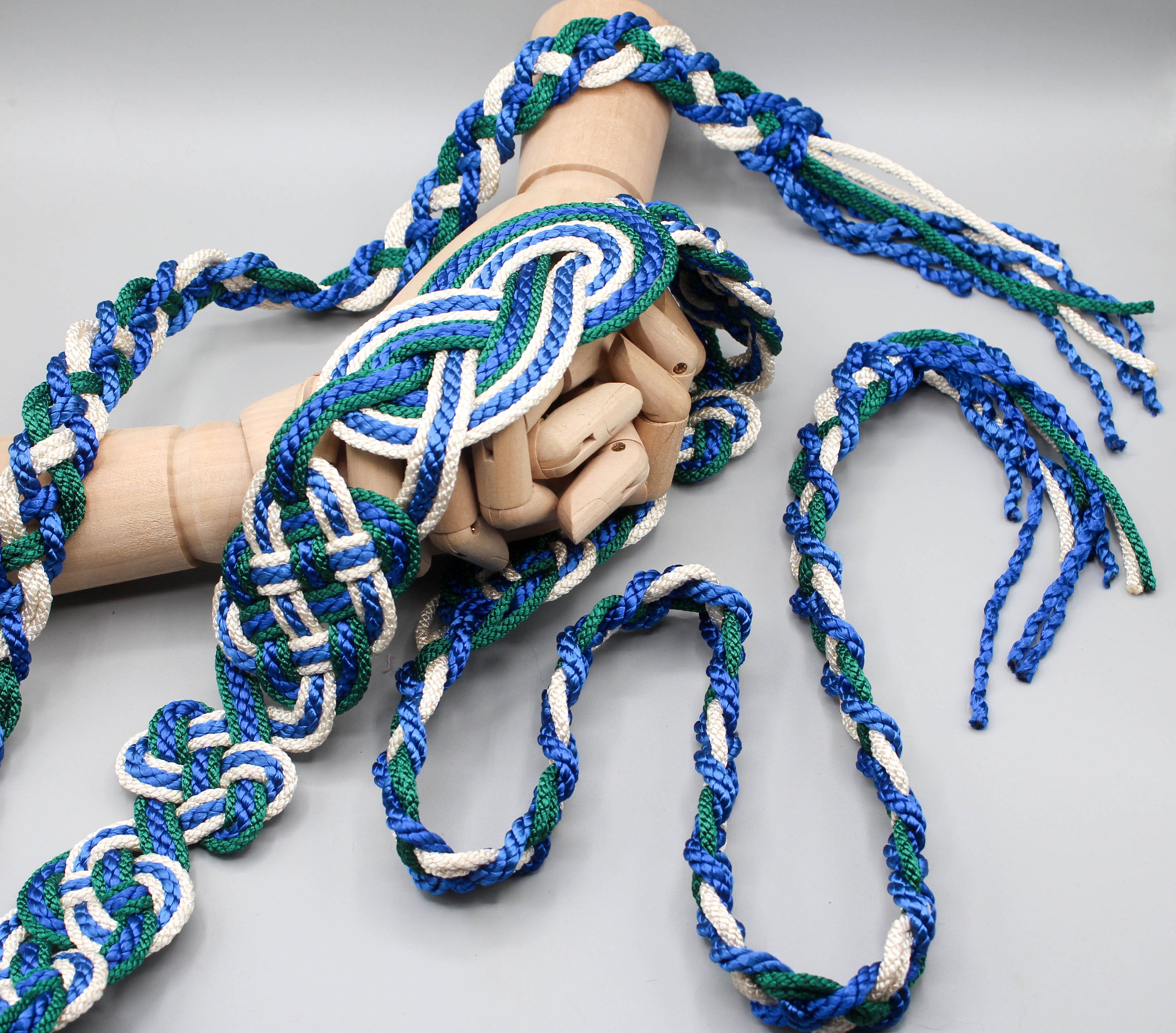 Handfasting Cord Celtic nine Knots Design Blue Green White