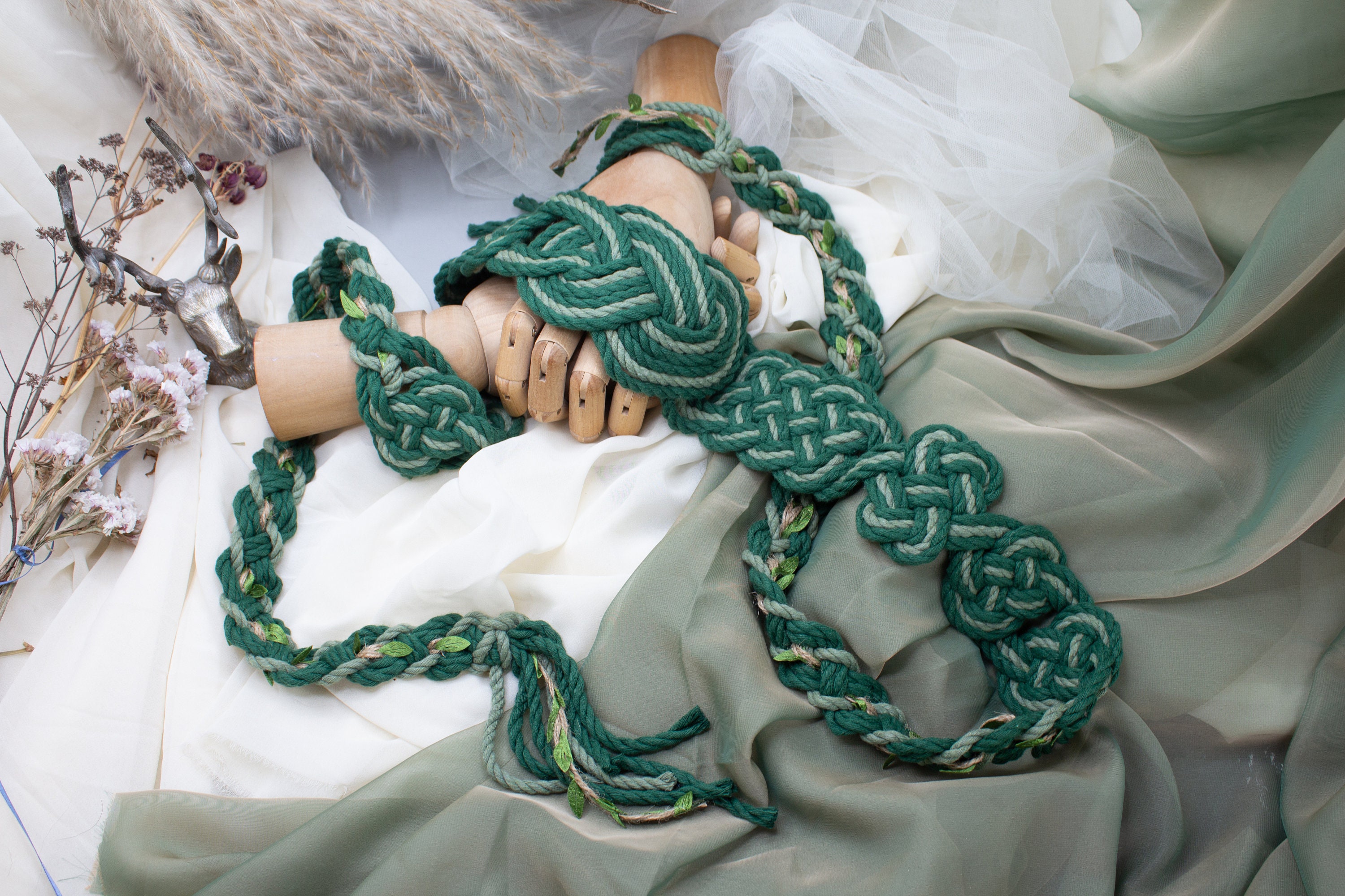 Handfasting Cord Celtic 'nine Knots' Design Green Sage Custom