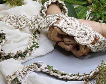 Handfasting Cord - Celtic 'Nine Knots' Deluxe+ Design - Metallic Gold - Custom Infinity Love Knot wedding handtying cord/ribbon/rope/sash