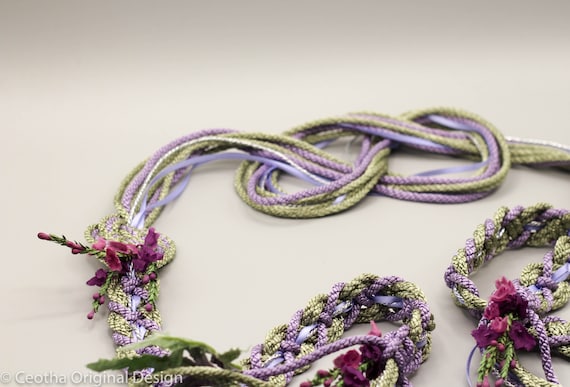 Handfasting Cord Tie Your Own Infinity Knot Bloom Heather Lavender Sage  Purple Customisable Handfast Wedding Cord 