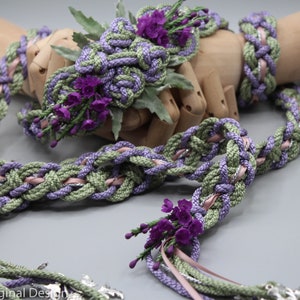 Handfasting Cord Bloom Purple Heather Design Customisable handfast wedding cord image 8