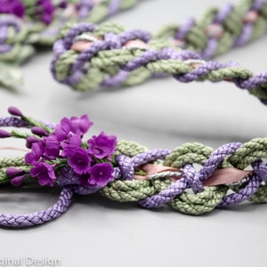 Handfasting Cord Bloom Purple Heather Design Customisable handfast wedding cord image 5