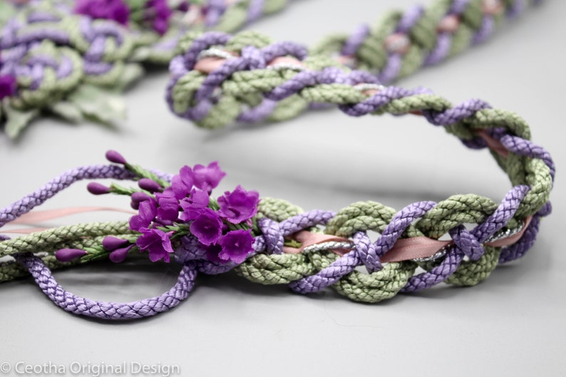 Handfasting Cord Bloom Purple Heather Design Customisable handfast wedding cord image 5