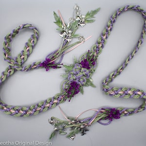 Handfasting Cord Bloom Purple Heather Design Customisable handfast wedding cord image 2