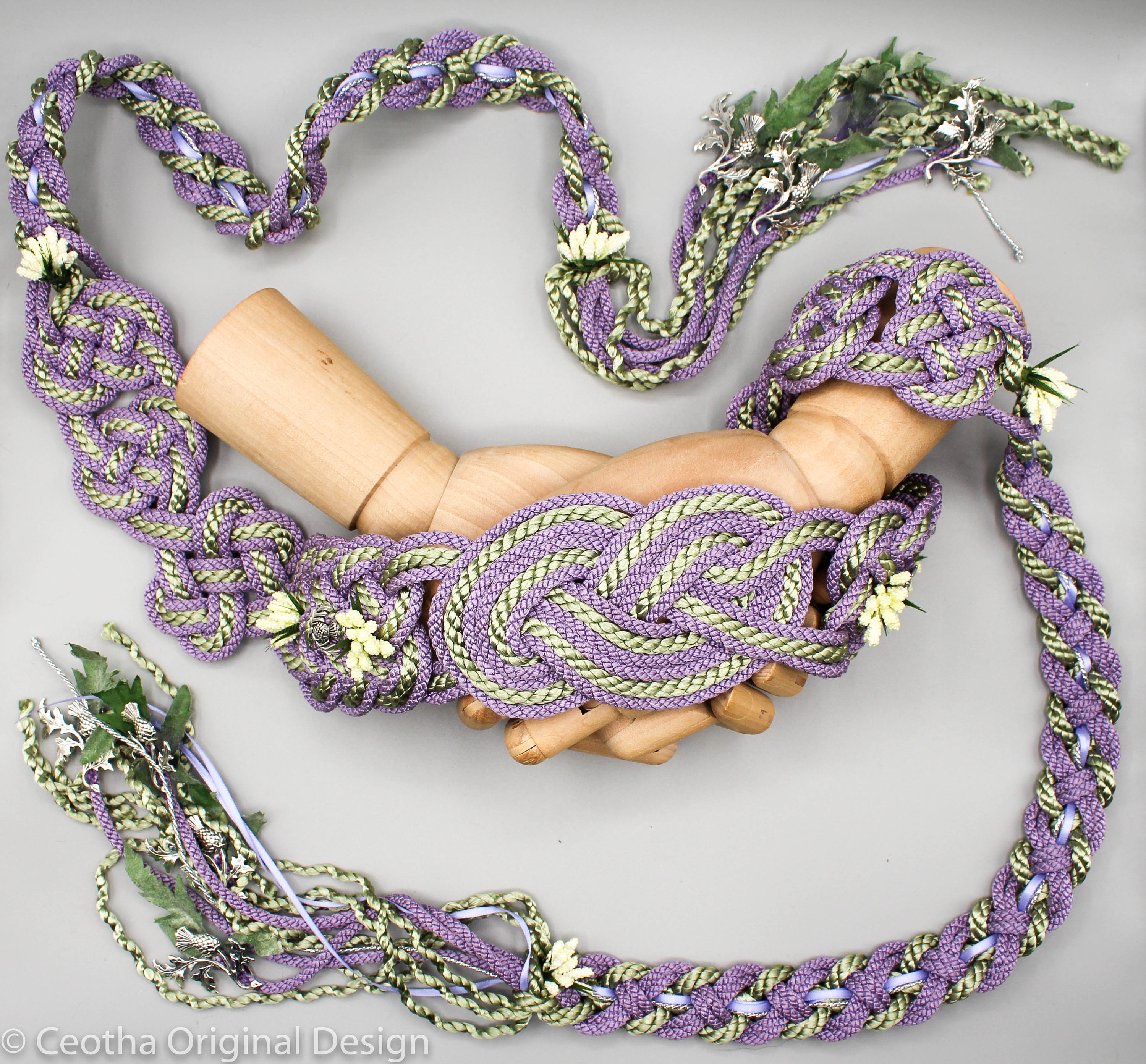 Handfasting Cord Lavender Bloom in Purple, Gold, and Green, Fully  Customisable Handfast Wedding Cord 