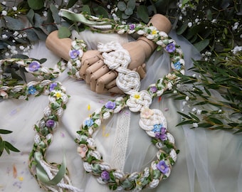 Handfasting Cord - Hearts Entwined Spring - Customisable Heart Love Knot wedding hand-tying cord/ribbon/rope/sash