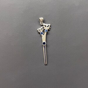 Cat Pendant Sterling Silver Hair Scissors Pendant Gift for Hairstylist Barbers