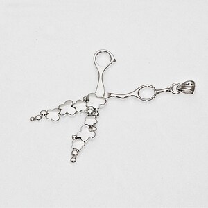 Gift for Hairstylist Barbers Sterling Silver Hair Scissors Pendant (Chain is not included)