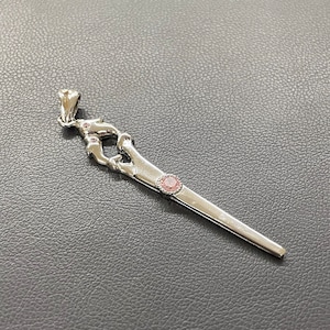Sterling Silver Dolphin Hair Scissors Pendant: Hairstylist Gift