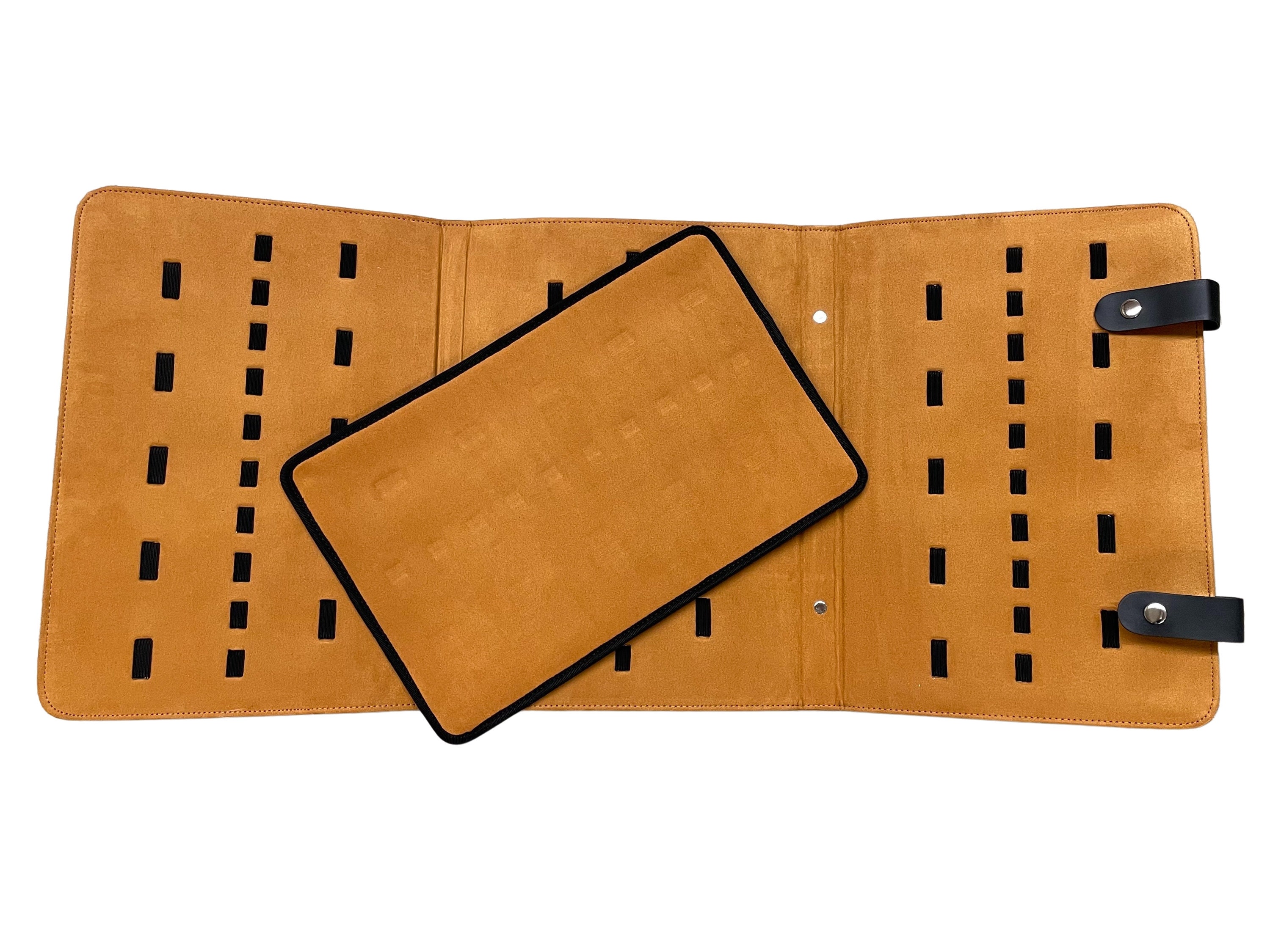 Michiko Genuine Leather Scissor Case Dark Brown