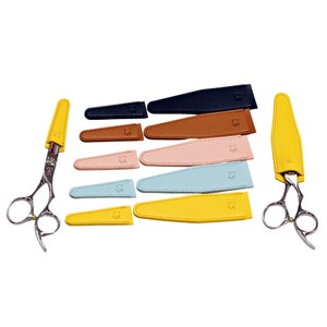 6 Pieces Scissors Sheath Safety Leather Scissors Cover Protector Colorful  Sewing Scissor Sheath Portable Eyebrow Trimming Beauty Tool Protection  Cover