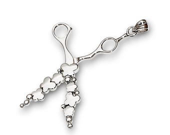 Sterling Silver Scissors Pendant (Chain is not included) Gift for Hairstylist Barbers