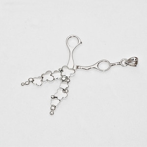 Sterling Silver Scissors Pendant (Chain is not included) Gift for Hairstylist Barbers