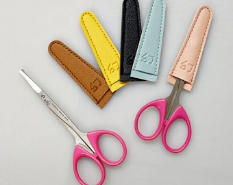 Colorful Synthetic Leather Scissor Sheath: Safety Tip Cover