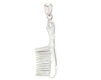 Colgante de peine de plata de ley: regalo de peluquero