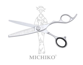 Authentic Japanese Hair Thinning Shears MICHIKO NIGATA T302 Bent Thumb Handle Hair Texturizing Blending Scissors Barber Shears