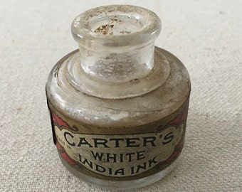Vintage Carters White India Ink Jar