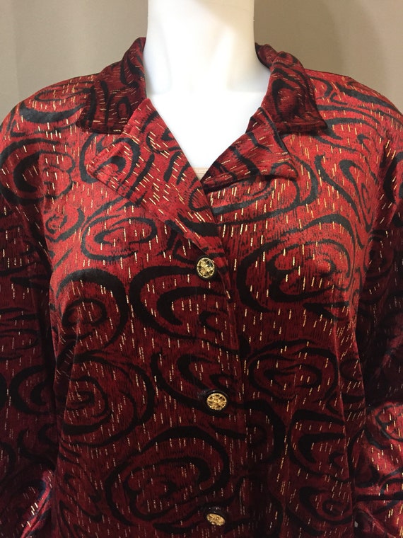 Rebecca Jones vintage 1990s size 1x velvet tunic