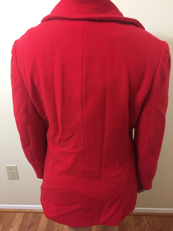 1970s Red peacoat by forcaster of boston, great c… - image 3